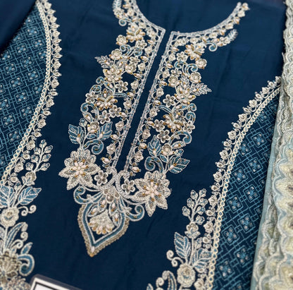 IMROZIA LUXURY EMBROIDERED CHIFFON - 3 PC UNSTITCHED