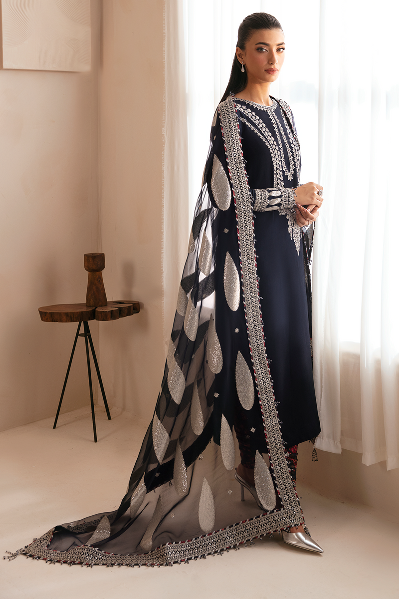 JAZMIN PREMIUM EMBROIDERED RAW SILK - 3 PC UNSTITCHED