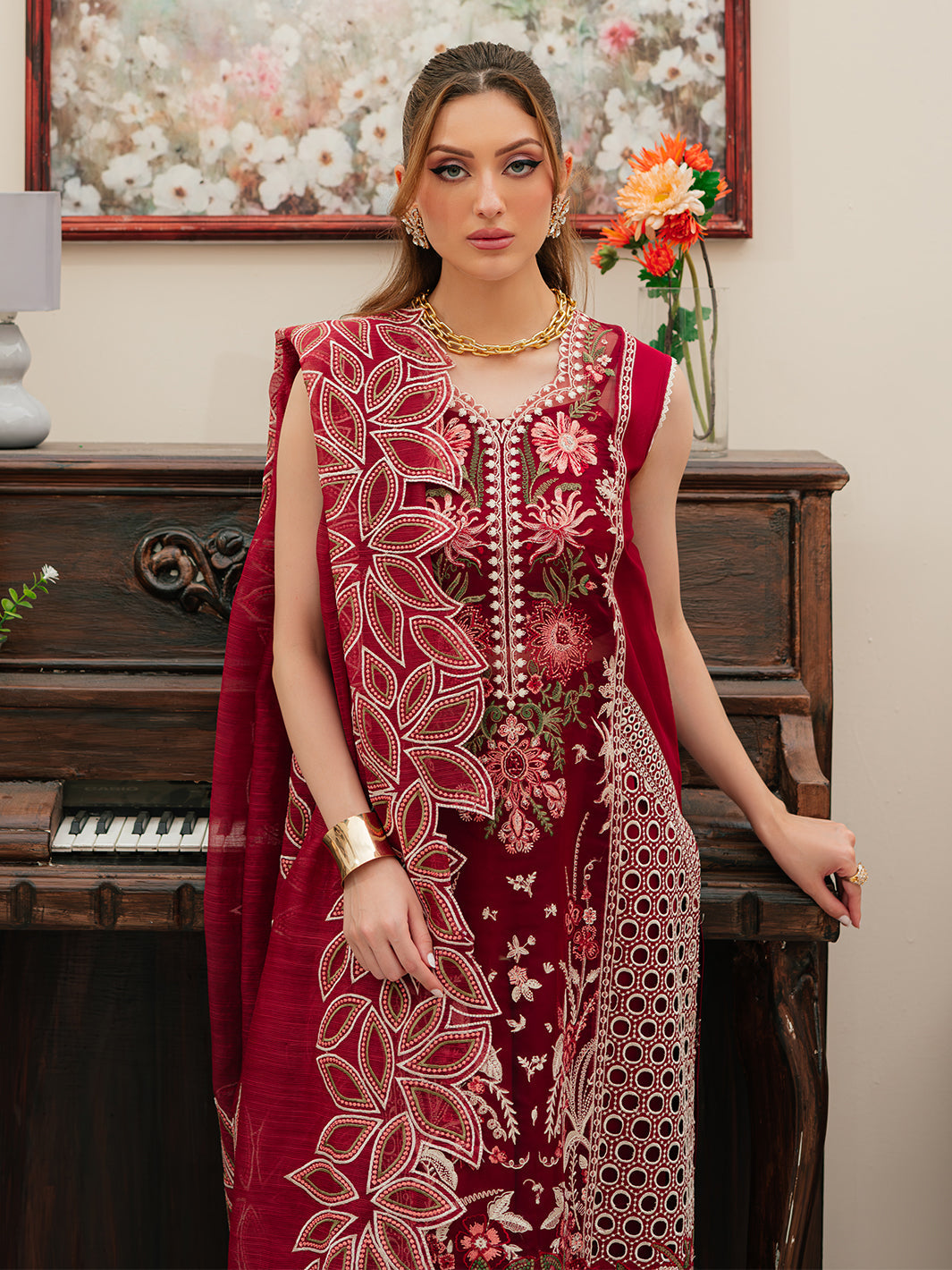 MAHNUR LUXURY EMBROIDERED - LAWN 3 PC UNSTITCHED
