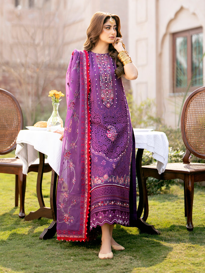 BIN ILYAS CHIKANKARI EMBROIDERED LAWN - 3 PC UNSTITCHED