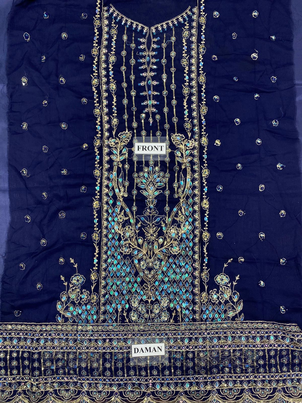 GULAAL LUXURY WEDDING EMBROIDERED CHIFFON - 3 PC UNSTITCHED