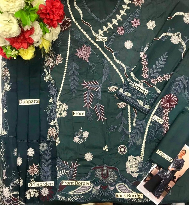 MARJJAN LUXURY EMBROIDERED LAWN - 3 PC UNSTITCHED