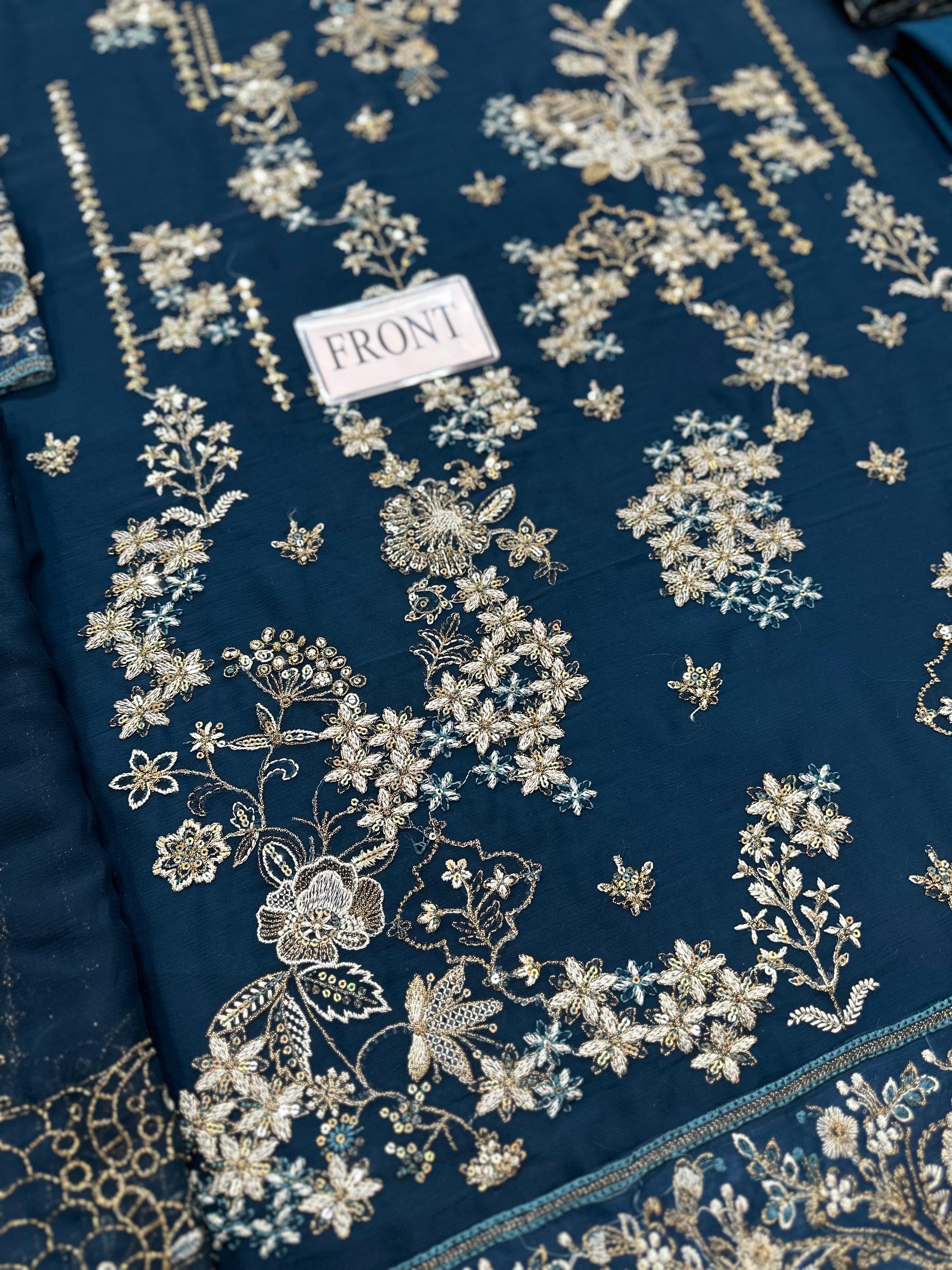 RAMSHA LUXURY EMBROIDERED CHIFFON - 3 PC UNSTITCHED