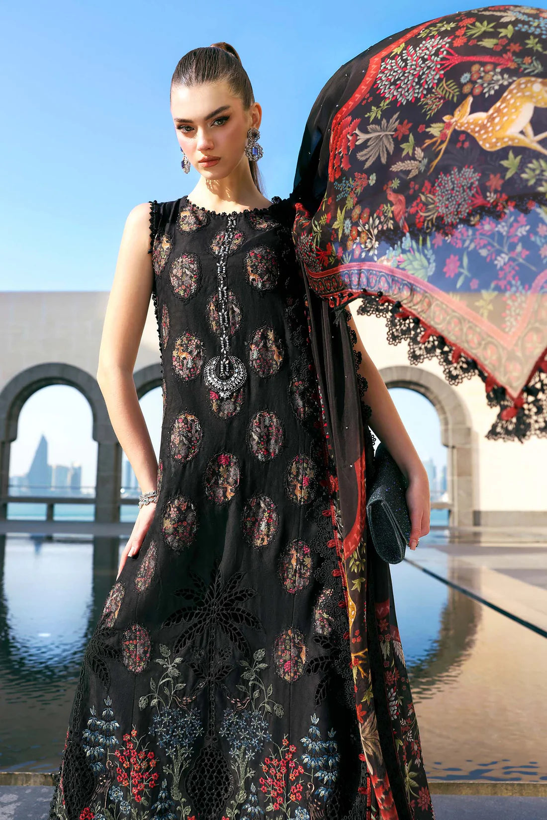 MARIA B PREMIUM EMBROIDERED LAWN - 3 PC UNSTITCHED