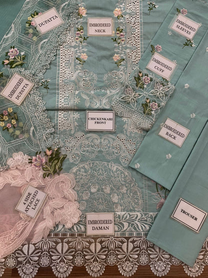 ELAF PREMIUM EMBROIDERED LAWN - 3 PC UNSTITCHED