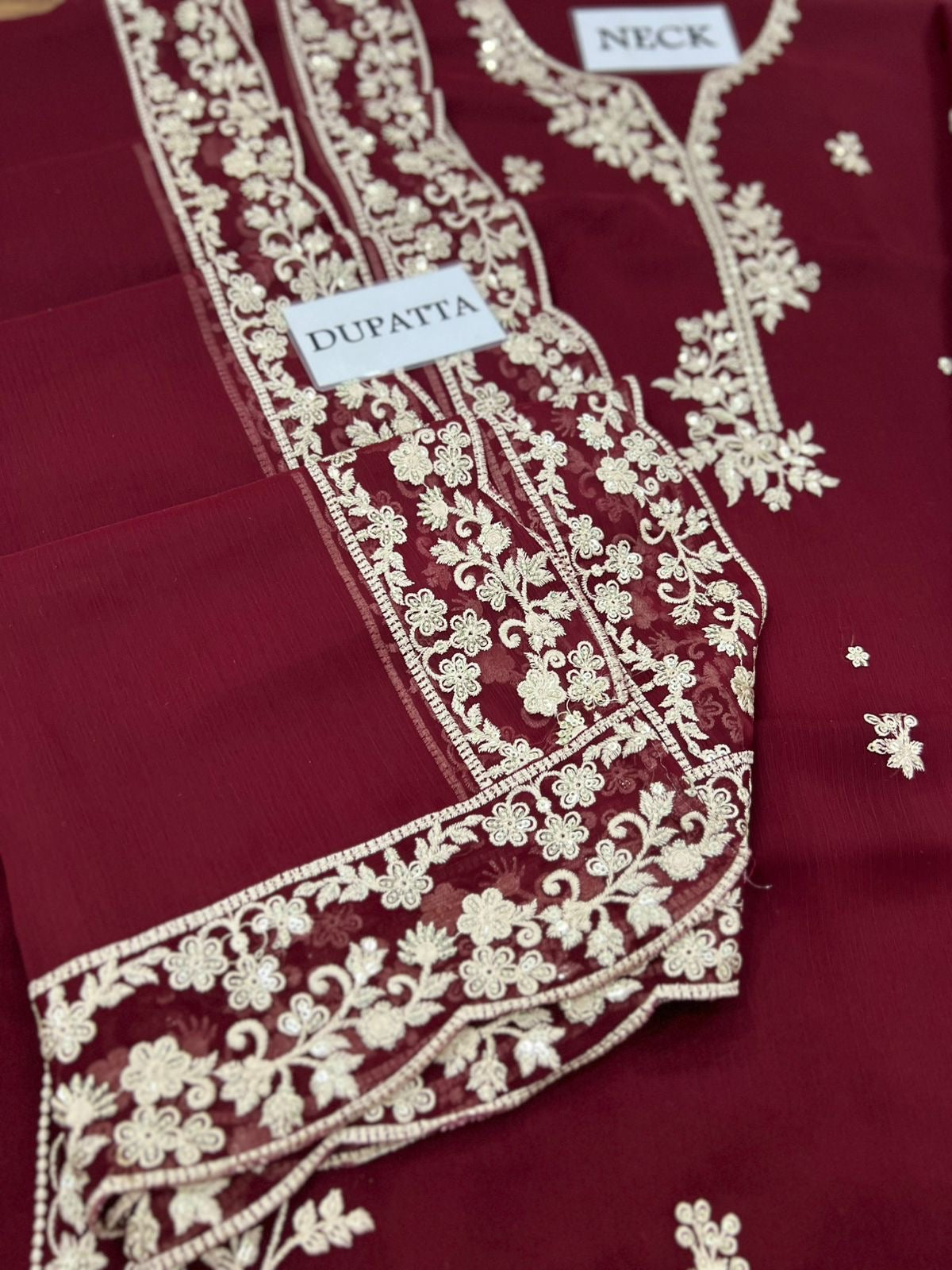 AZURE EMBROIDERED BERRY DUSK CHIFFON - 3 PC UNSTITCHED