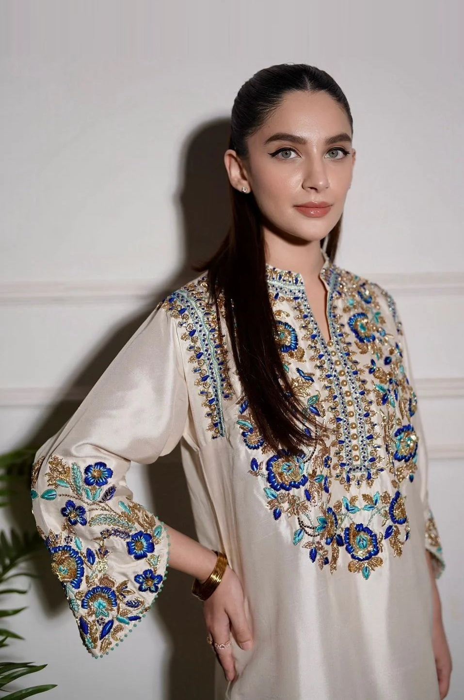ALIZAY SAAD LUXURY EMBROIDERED RAW SILK - 3 PC UNSTITCHED