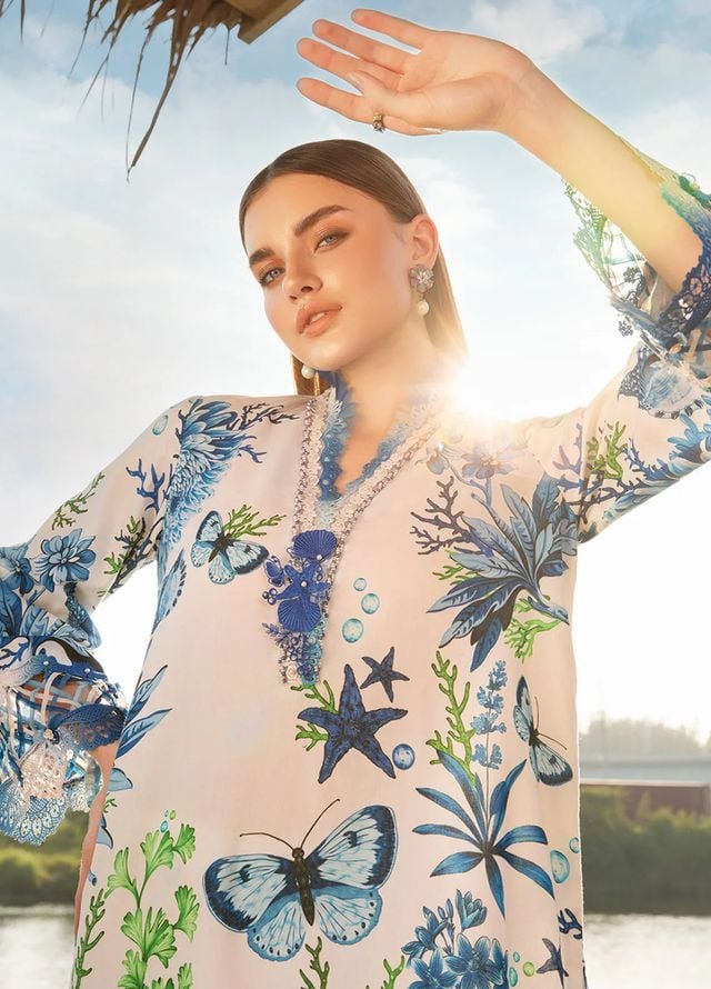 MARIA B FORMALS PRINTED EMBROIDERED LAWN - 3 PC UNSTITCHED