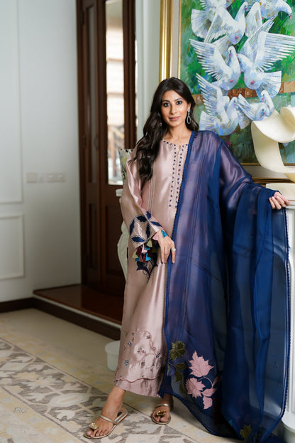 FAIZA REHMAN EMBROIDERED SILK - 3 PC UNSTITCHED
