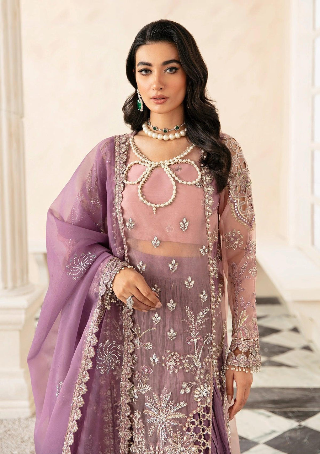 ELAF LUXURY EMBROIDERED ORGANZA HANDWORK - 3 PC UNSTITCHED