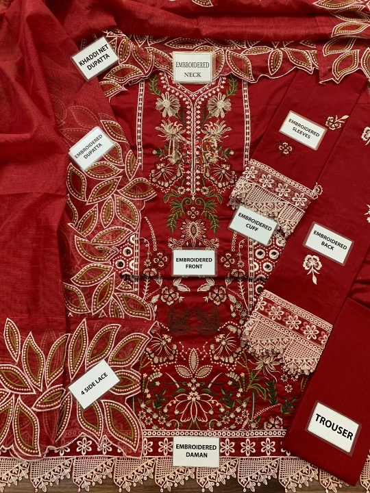 MAHNUR LUXURY EMBROIDERED - LAWN 3 PC UNSTITCHED