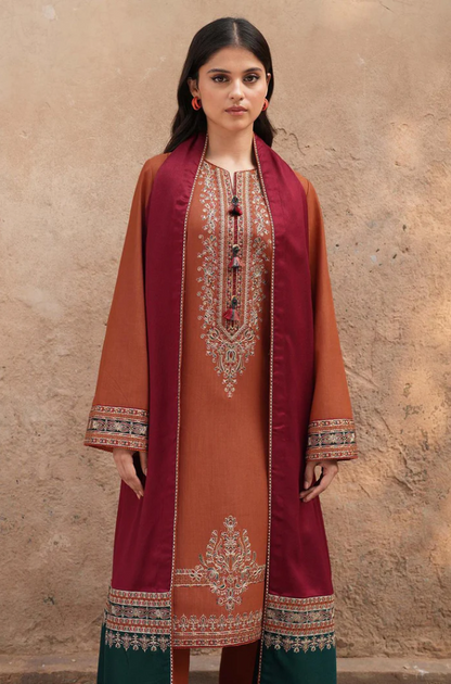 JAZMIN DHANAK EMBROIDERED - 3 PC UNSTITCHED