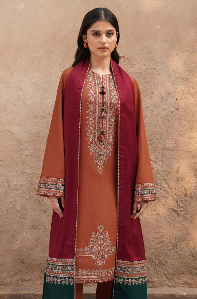 JAZMIN DHANAK EMBROIDERED - 3 PC UNSTITCHED