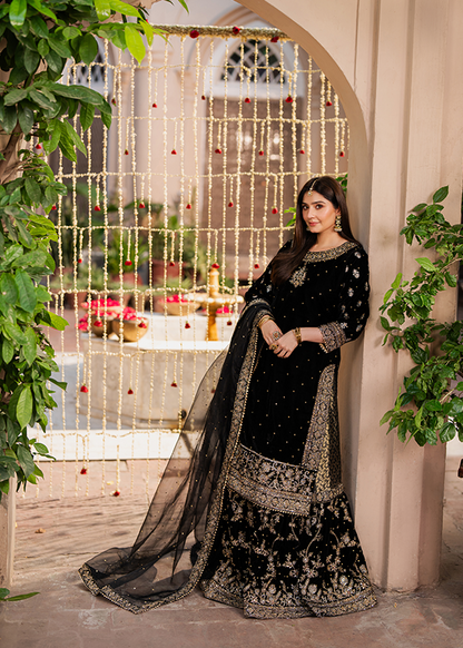 HASEEN’S EMBROIDERED WEDDING CHIFFON - 3 PC UNSTITCHED