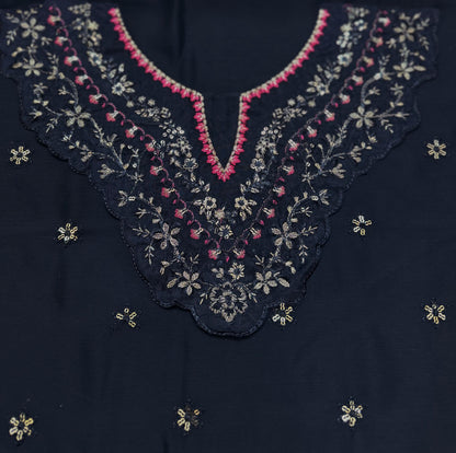 AZURE LUXURY EMBROIDERED CHIFFON - 3 PC UNSTITCHED