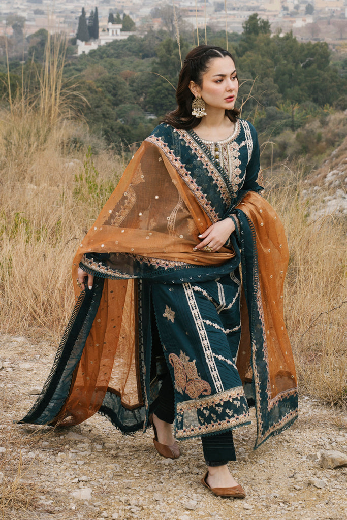 QALAMKAR LUXURY EMBROIDERED LAWN - 3 PC UNSTITCHED