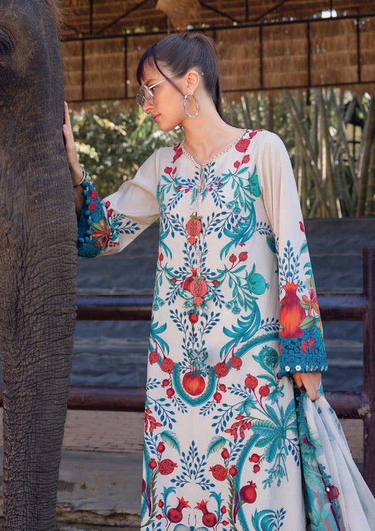 MARIA B EMBROIDERED PRINTED LAWN - 3 PC UNSTITCHED