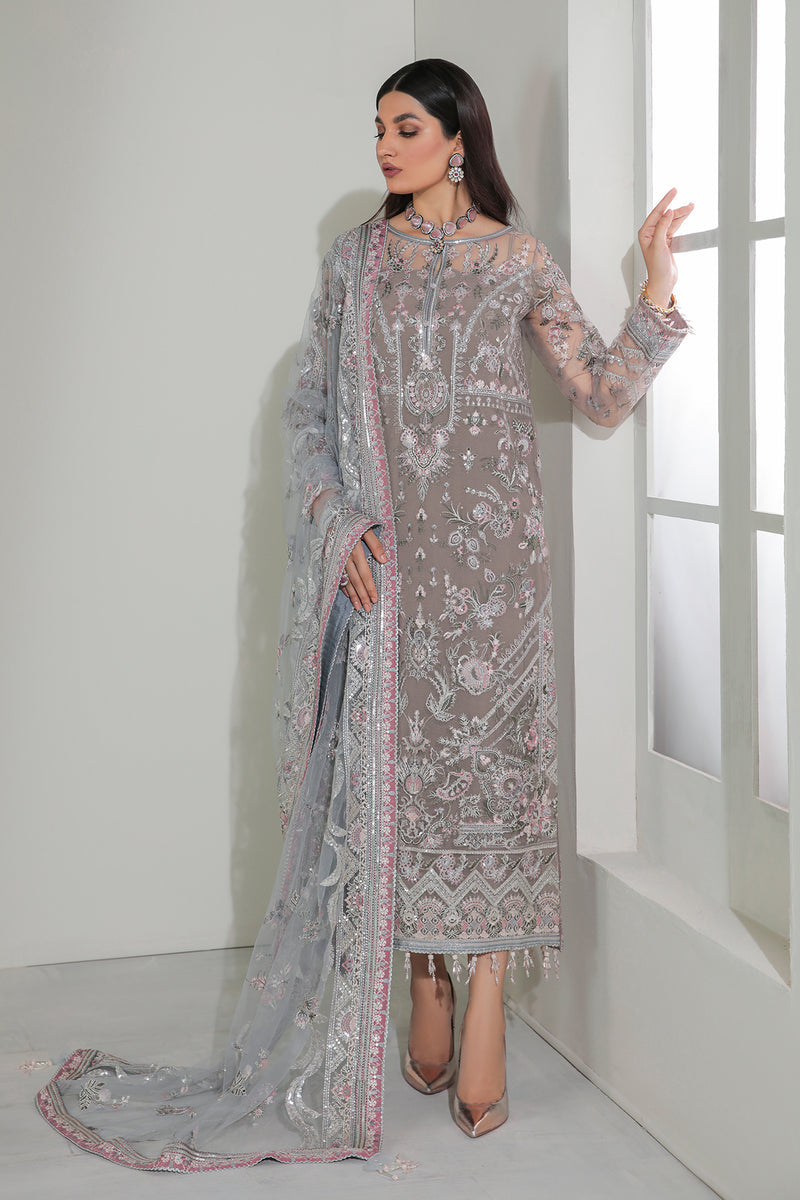 BAROQUE LUXURY EMBROIDERED CHIFFON - 3 PC UNSTITCHED