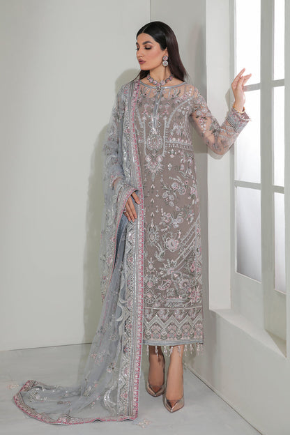 BAROQUE LUXURY EMBROIDERED CHIFFON - 3 PC UNSTITCHED