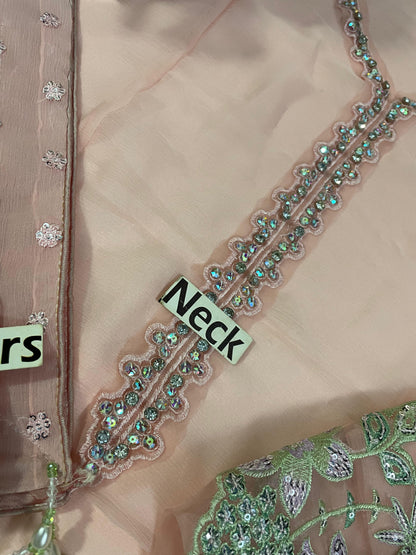 IZNIK EMBROIDERED CHIFFON - 3 PC UNSTITCHED
