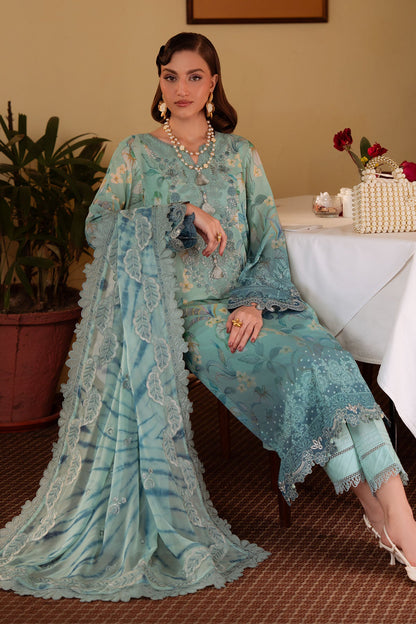 NUREH DIGITAL PRINTED EMBROIDERED LAWN - 3 PC UNSTITCHED