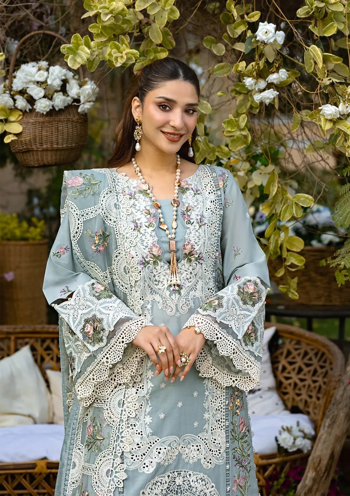 ELAF PREMIUM EMBROIDERED LAWN - 3 PC UNSTITCHED
