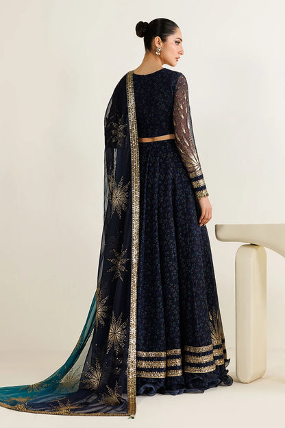 JAZMIN EMBROIDERED DIGITAL PRINTED CHIFFON FROK - 3 PC UNSTITCHED