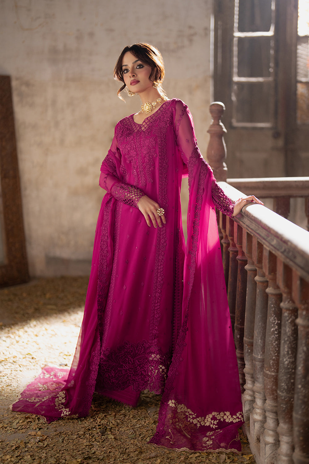 AZURE EMBROIDERED CHIFFON - 3 PC UNSTITCHED