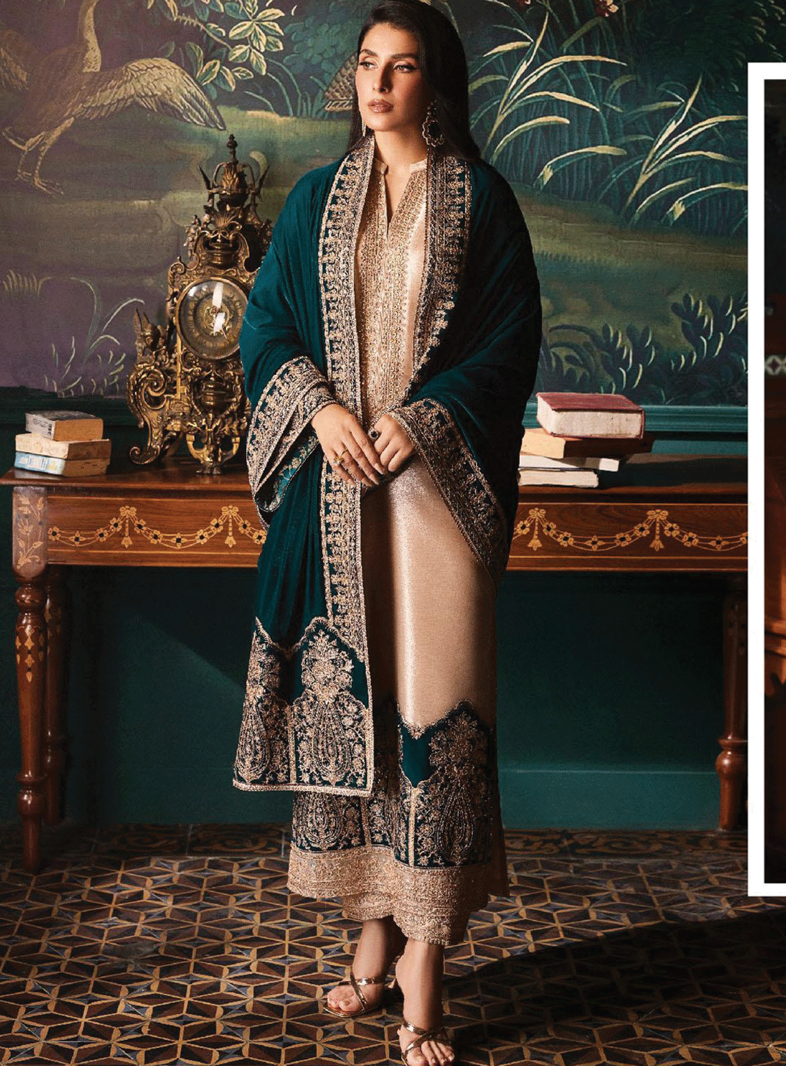 ZAINAB CHOTTANI EMBROIDERED MYSOORI VELVET - 3 PC UNSTITCHED