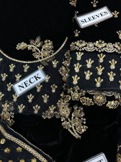 AFROZEH 9000 MICRO VELVET EMBROIDERED - 3 PC UNSTITCHED