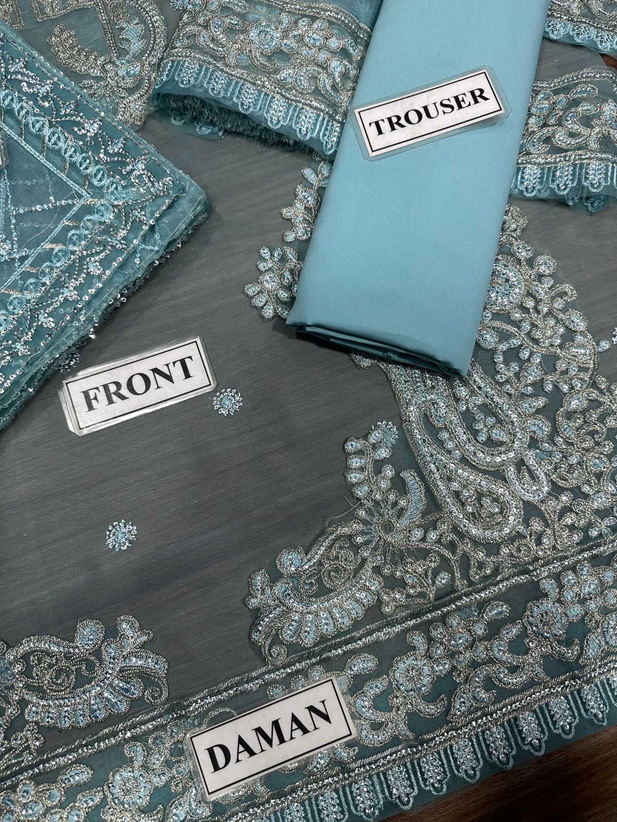 ASIM JOFA EMBROIDERED CHIFFON  - 3 PC UNSTITCHED