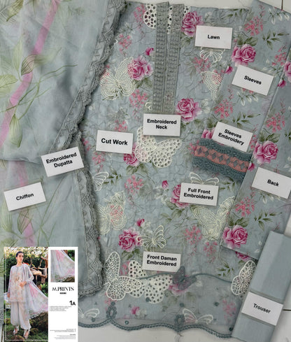 MARIA B FORMALS EMBROIDERED LAWN - 3 PC UNSTITCHED