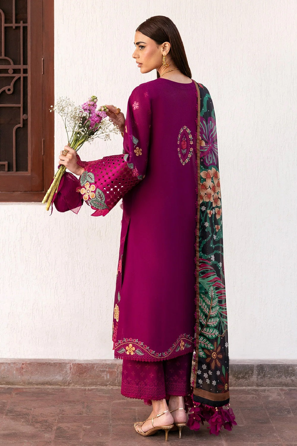 JAZMIN SHAHKAAR LUXURY EMBROIDERED LAWN - 3 PC UNSTITCHED