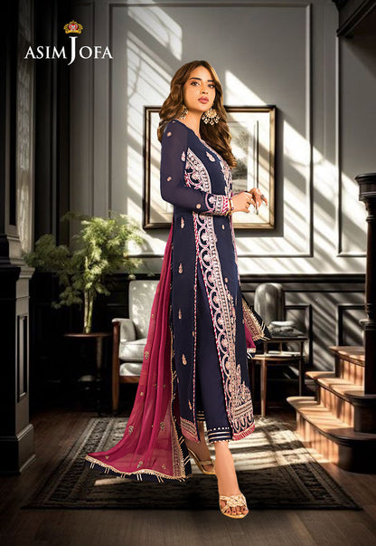 ASIM JOFA EMBROIDERED CHIFFON - 3 PC UNSTITCHED