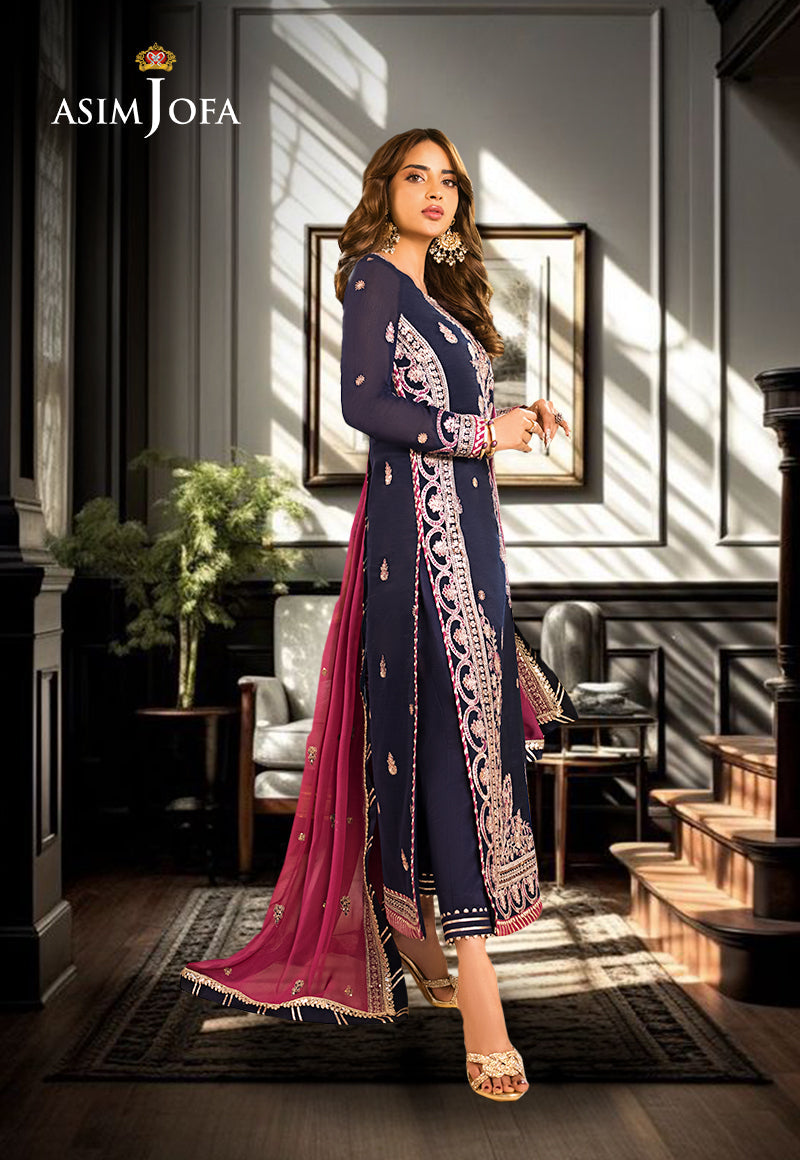 ASIM JOFA EMBROIDERED CHIFFON - 3 PC UNSTITCHED
