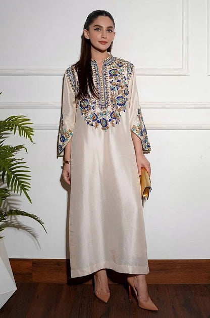 ALIZAY SAAD LUXURY EMBROIDERED RAW SILK - 3 PC UNSTITCHED