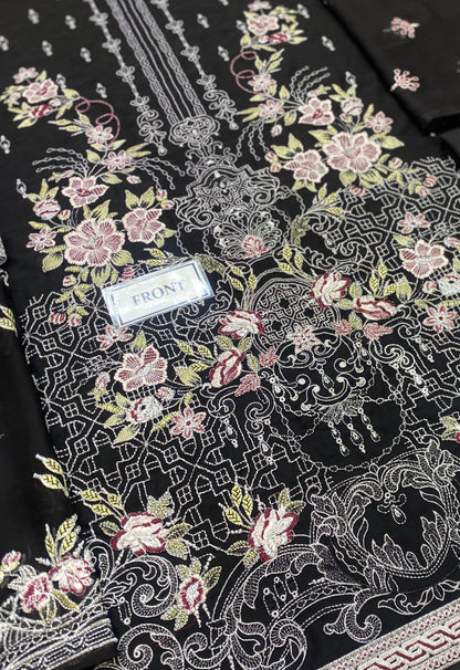 FLOSSIE EMBROIDERED CHIFFON - 3 PC UNSTITCHED