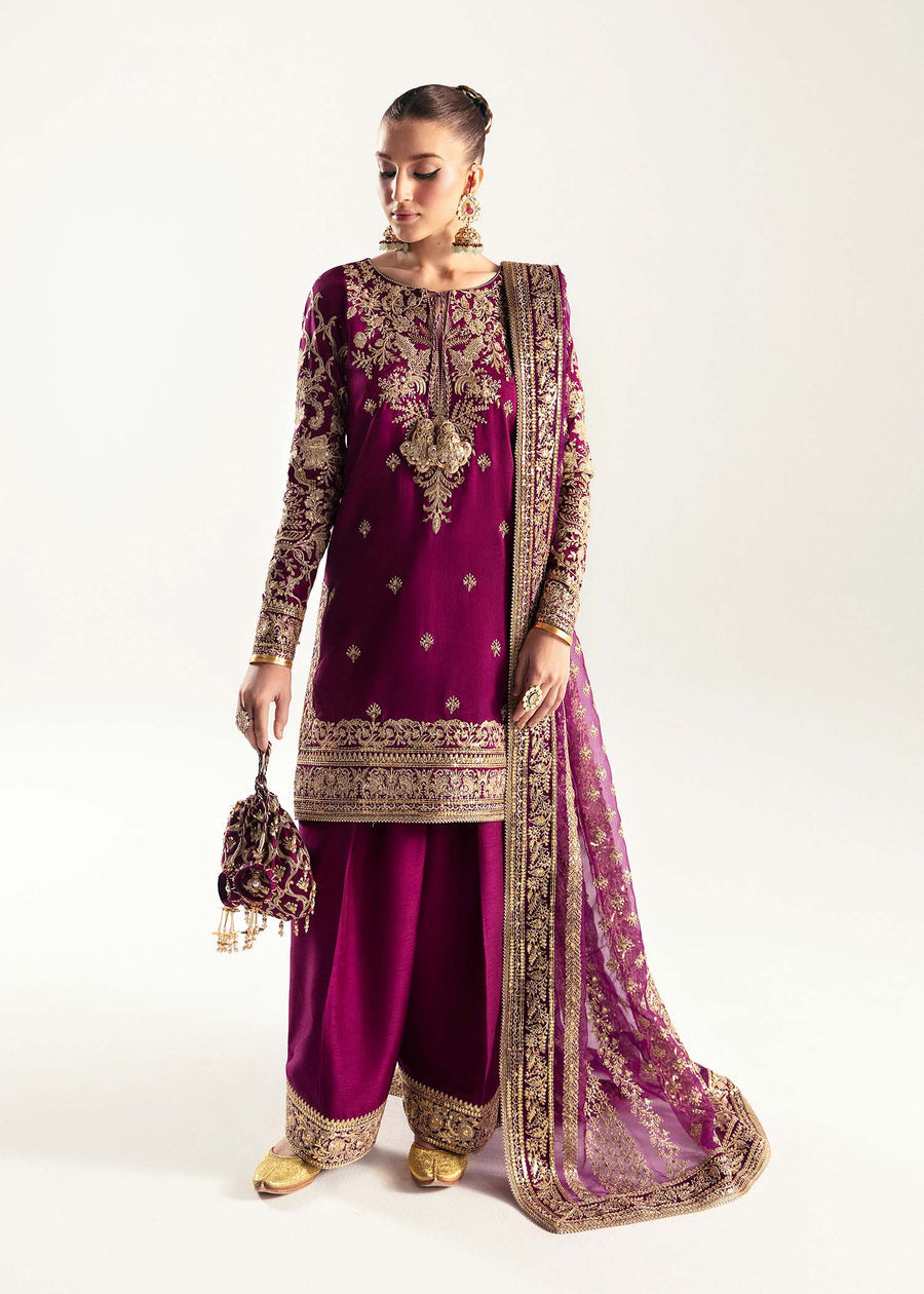 KANWAL MALIK LUXURY WEDDING EMBROIDERED ORGANZA - 3 PC UNSTITCHED