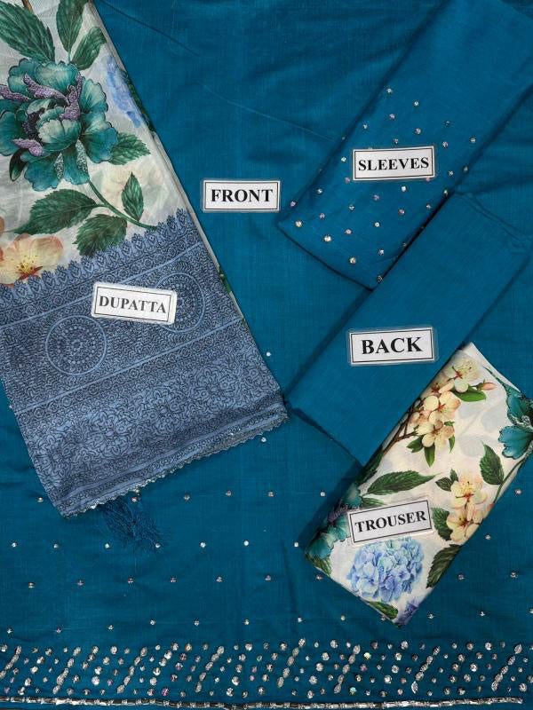 LULUSAR FORMALS DIGITAL PRINTED SILK - 3 PC UNSTITCHED