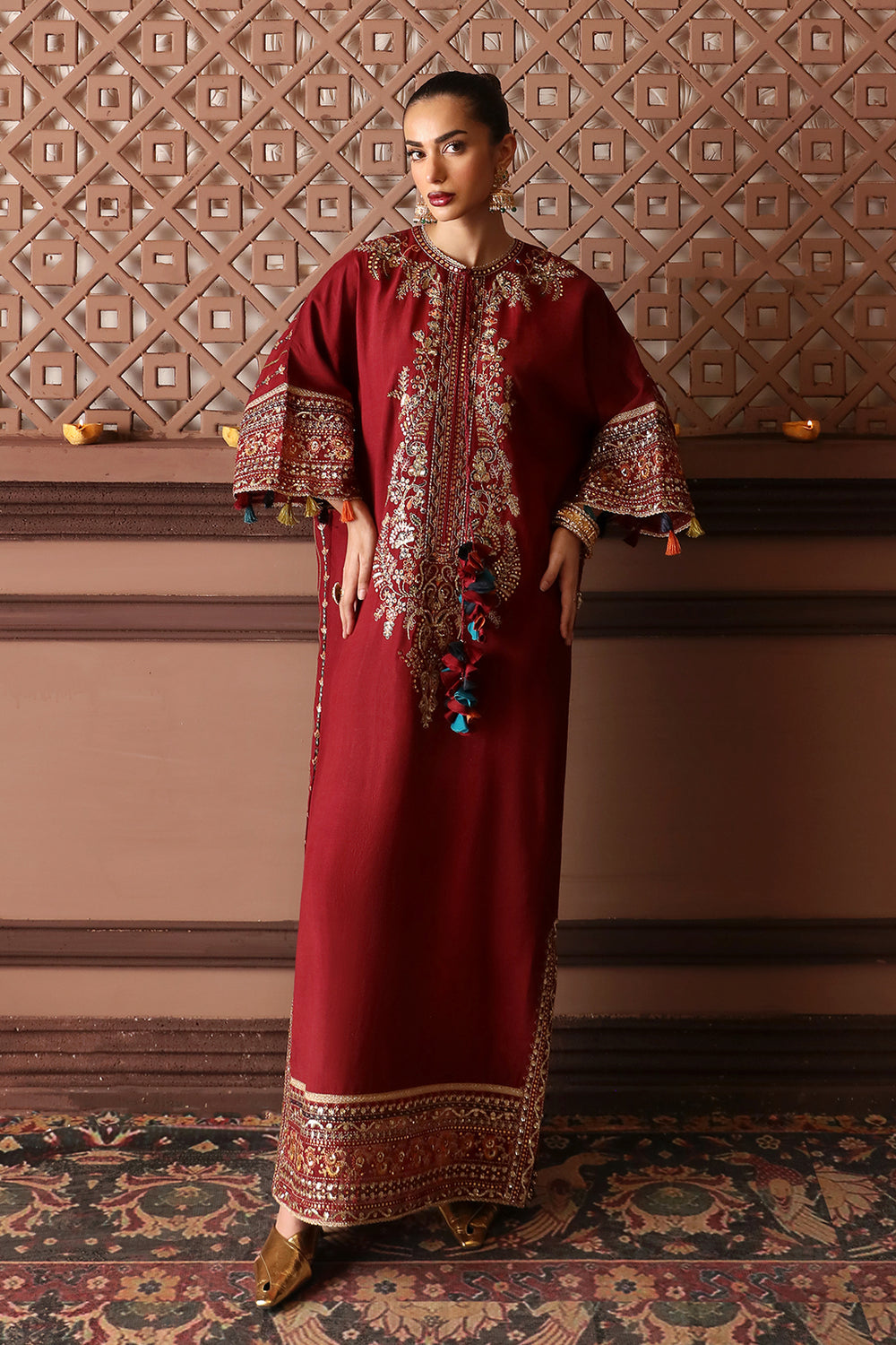 AFROZEH LUXURY WEDDING EMBROIDERED SILK - 3 PC UNSTITCHED