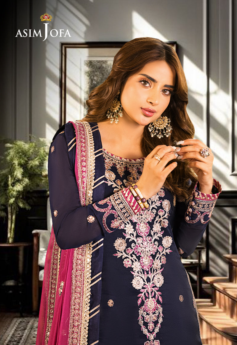 ASIM JOFA EMBROIDERED CHIFFON - 3 PC UNSTITCHED
