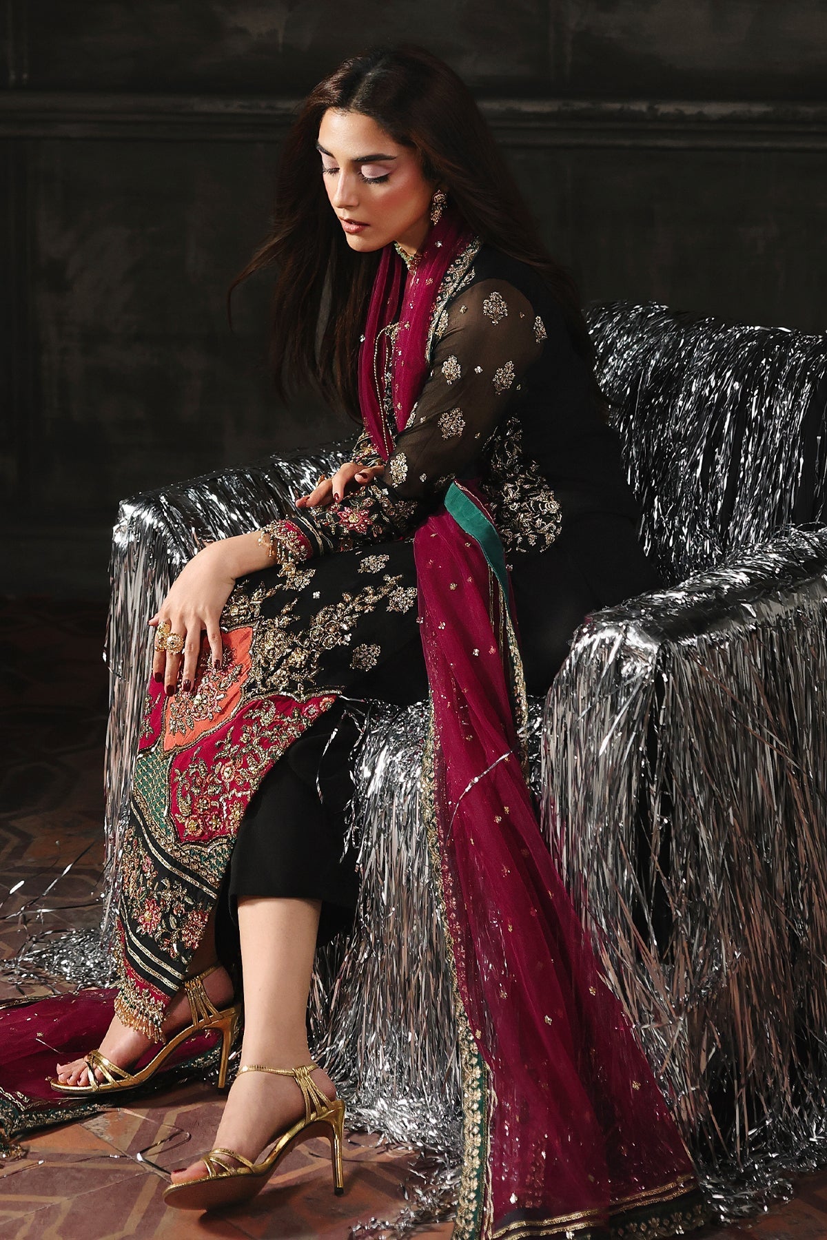 CHARIZMA LUXURY EMBROIDERED CHIFFON - 3 PC UNSTITCHED