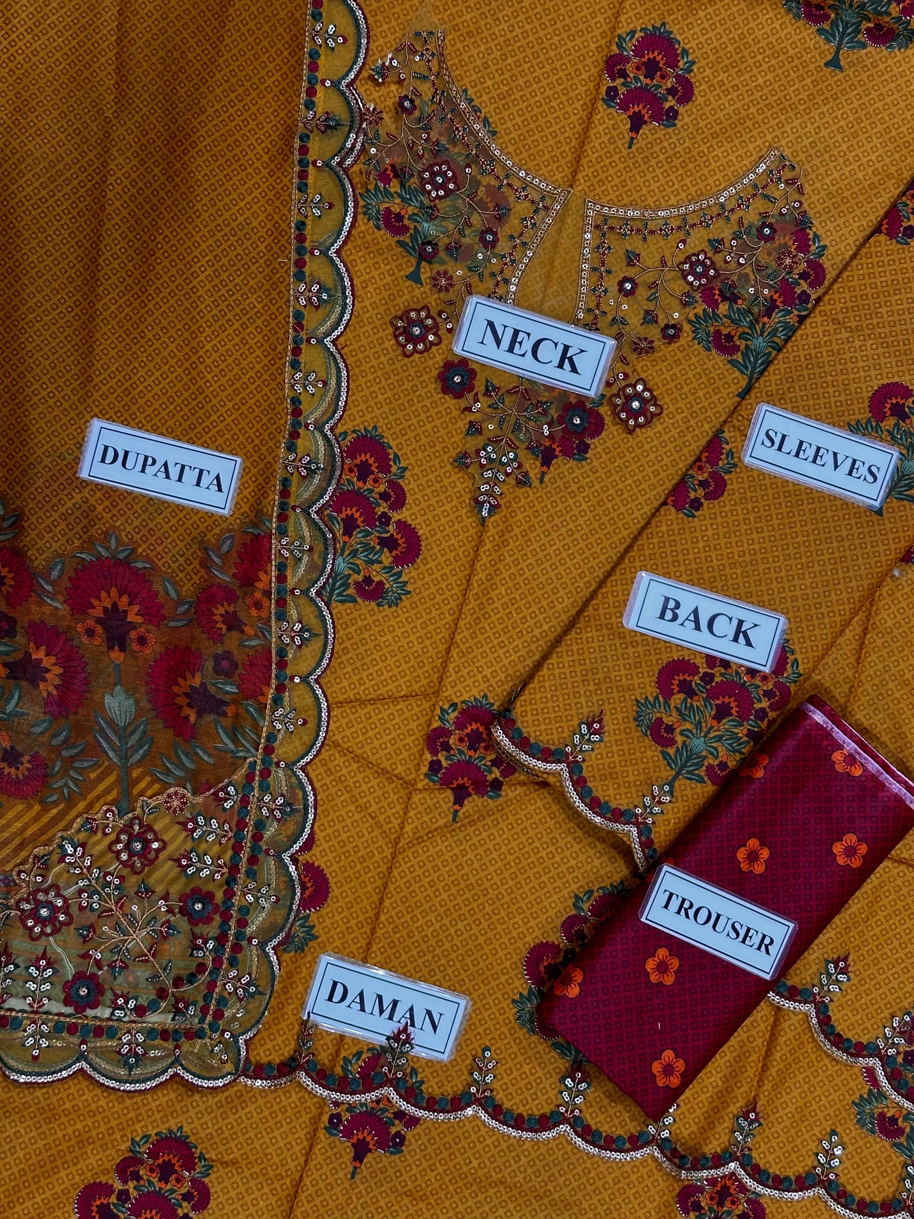 IZNIK DIGITAL PRINTED LAWN EMBROIDERED - 3 PC UNSTITCHED