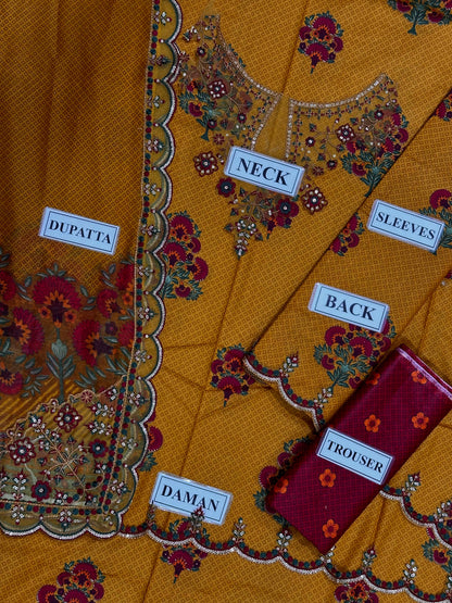 IZNIK DIGITAL PRINTED LAWN EMBROIDERED - 3 PC UNSTITCHED
