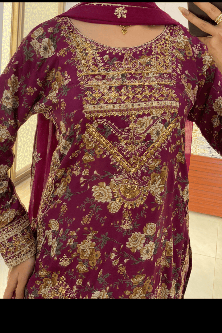 HOORAINS PRET EMBROIDERED LAWN - 3 PC STITCHED