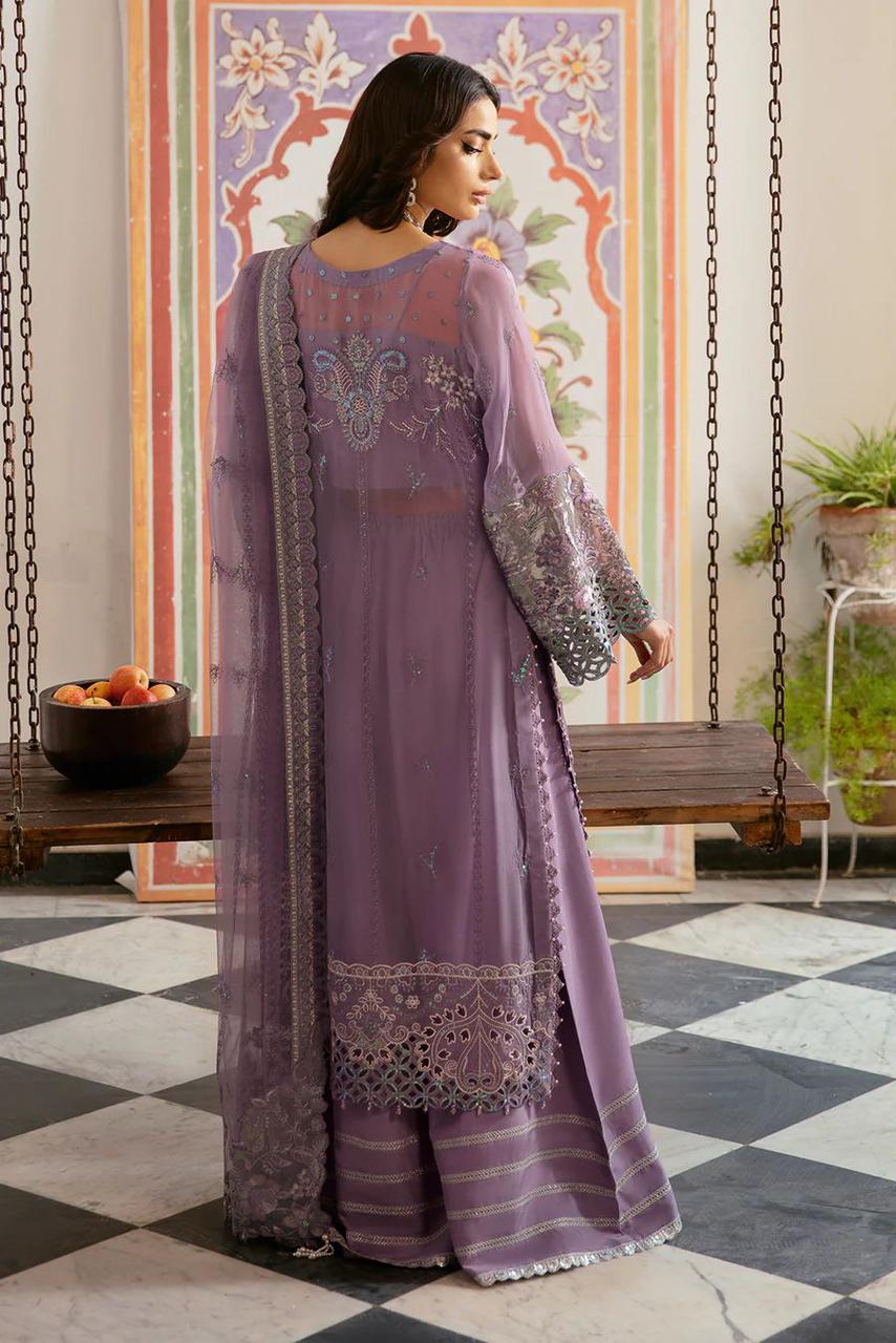 RAMSHA LUXURY EMBROIDERED SEMI PURE CHIFFON - 3 PC UNSTITCHED