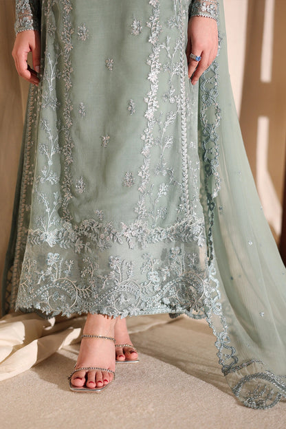 AZURE EMBROIDERED CHIFFON DRESS - 3 PC UNSTITCHED