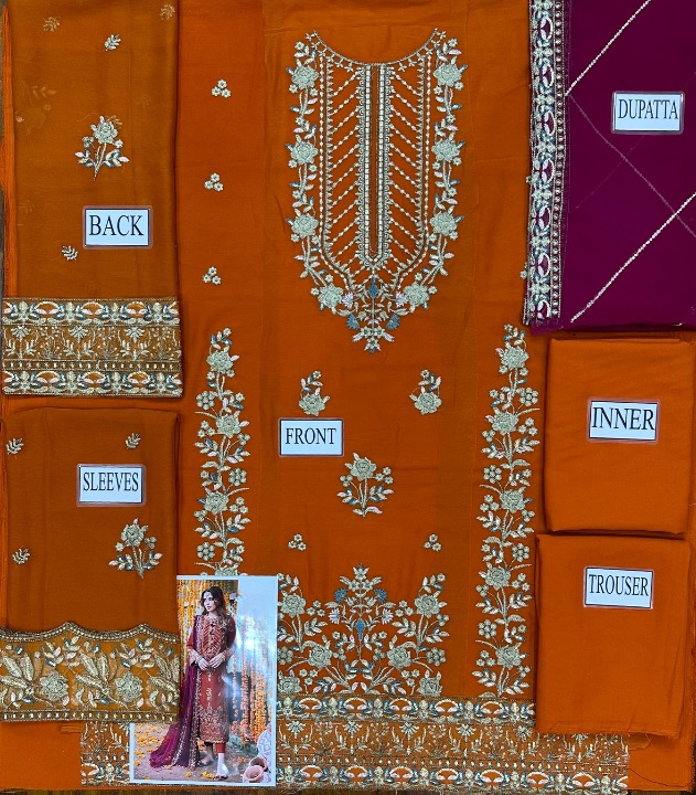 ASIM JOFA EMBROIDERED CHIFFON - 3 PC UNSTITCHED