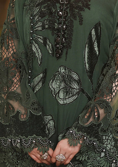 MARIA B LUXURY EMBROIDERED CHIFFON DRESS - 3 PC UNSTITCHED