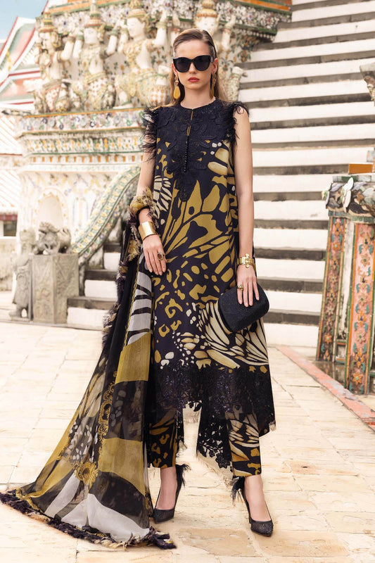 MARIA B DIGITAL PRINTED SILK EMBROIDERED - 3 PC UNSTITCHED